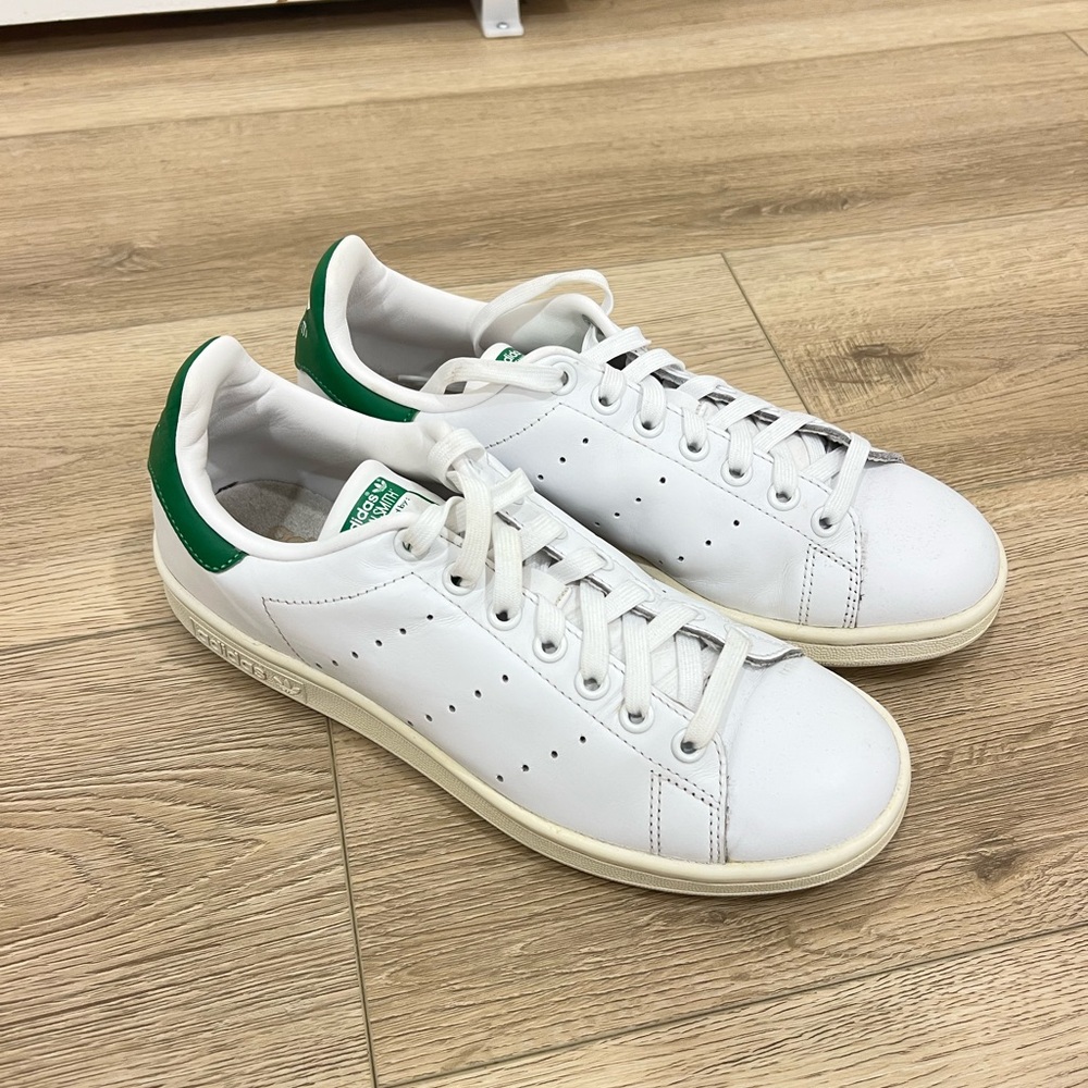 Adidas Stan Smith White and Green Sneakers
